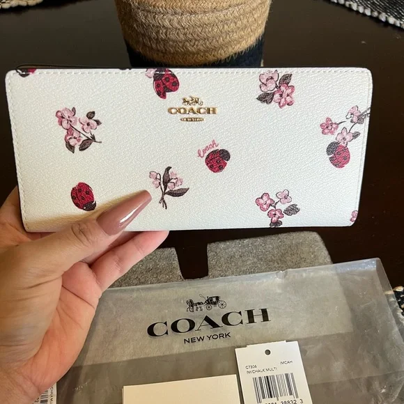 NWT Coach Ladybug and Flowers Wallet - Picture 1 of 5